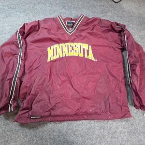 Minnesota Golden Gophers Jacket Mens Large Red NCAA Holloway Pullover V Neck